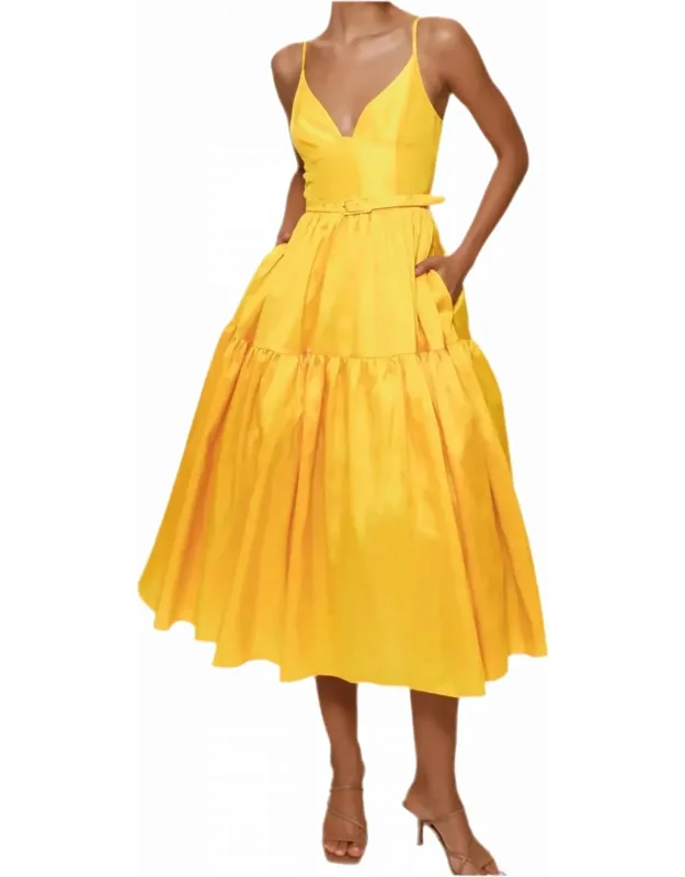 Atherton Midi Dress With V-neckline And Zip Closure