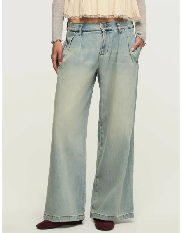 Lucky Brand Double Pleated Trouser With Relaxed Fit And Wide Leg