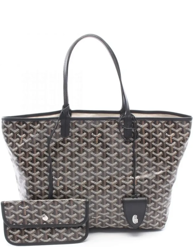 Coated Canvas Leather Handbag Tote Bag (pre-owned)