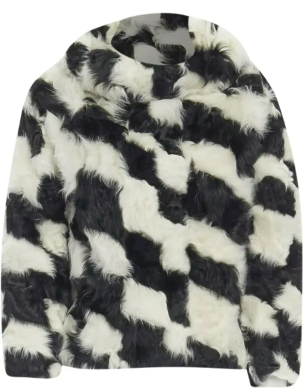 Goat Fur High Neck Boxy Sweater Top