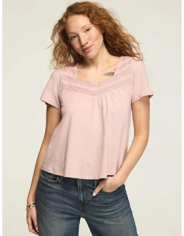 Embroidered Yoke Tee