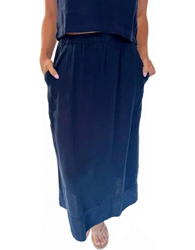 Calla Linen Midi Skirt