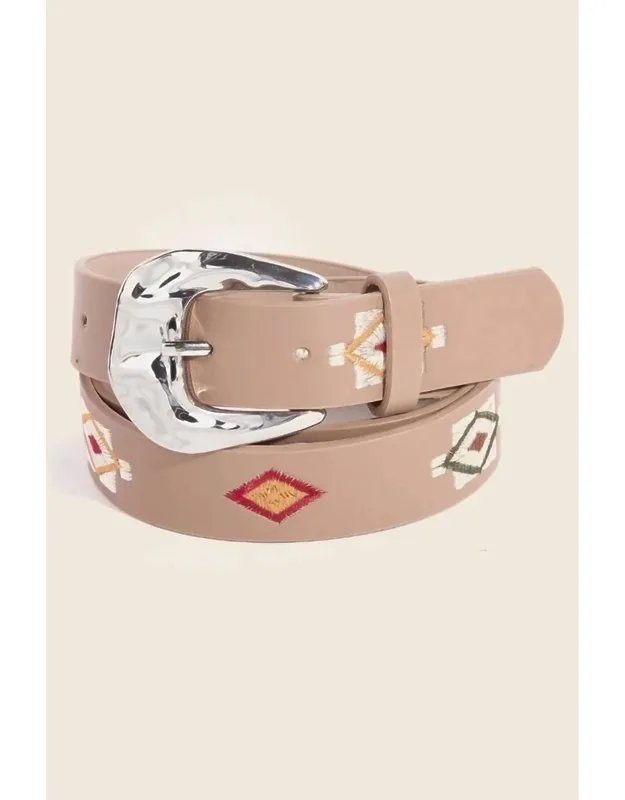 Boho Aztec Multicolor Embroidered Belt