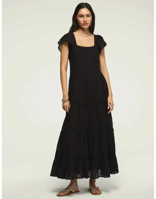 Embroidered Tiered Maxi Dress