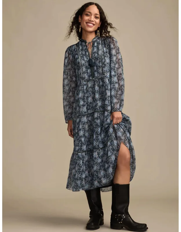 Floral Long Sleeve Midi Dress