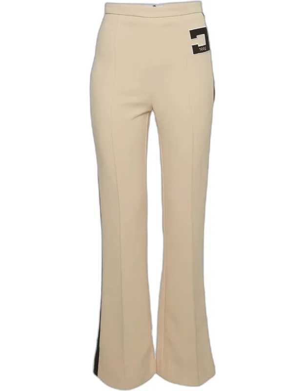 Stretch Crepe Logo Detail Trousers