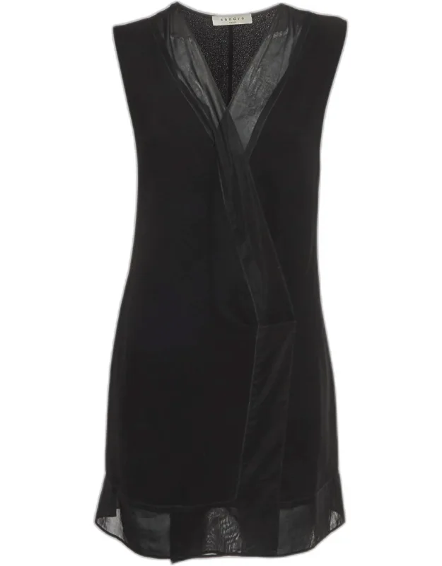 Crossover Plunge Neck Mini Dress