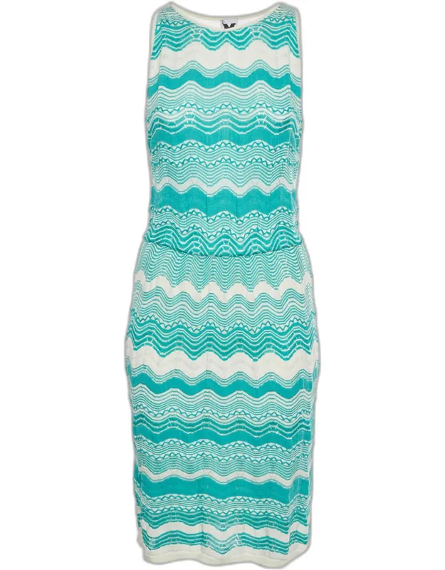 Zig Zag Knit Sleeveless Midi Dress