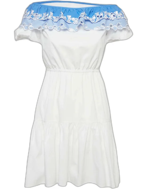 Embroidered Cotton Mini Dress