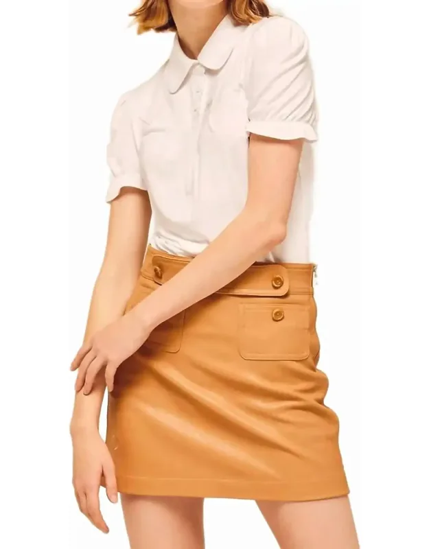 A-line Leather Skirt