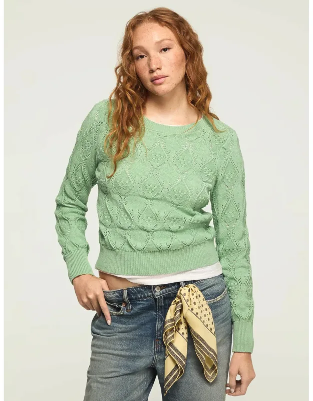 Lace Crew Neck Sweater