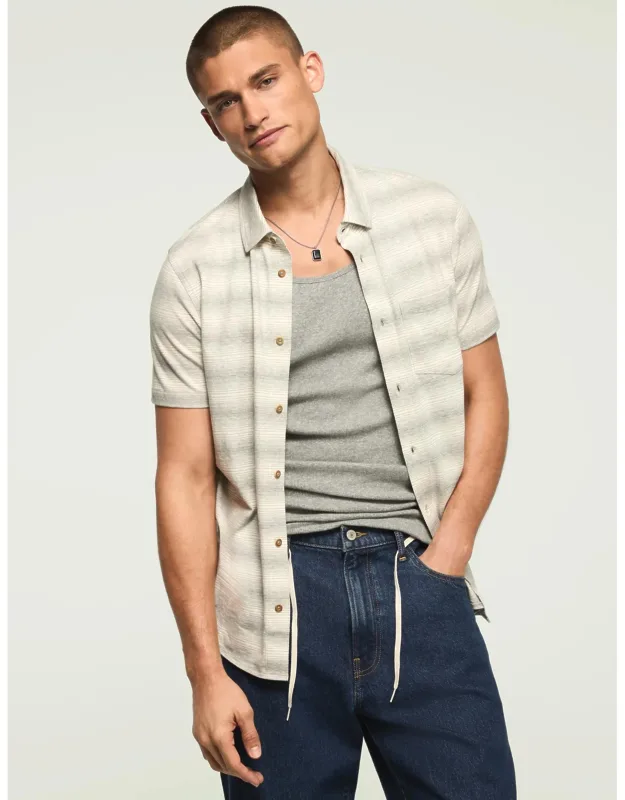 Linen Striped Short Sleeve Shirt