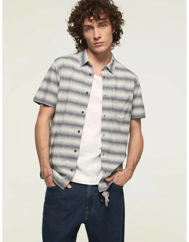 Linen Striped Short Sleeve Shirt