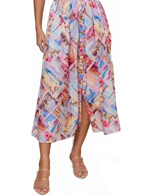 Seina Poplin Midi Skirt