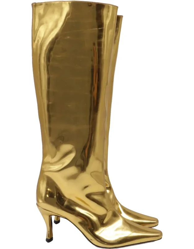 Pointed-toe Knee-high Boots
