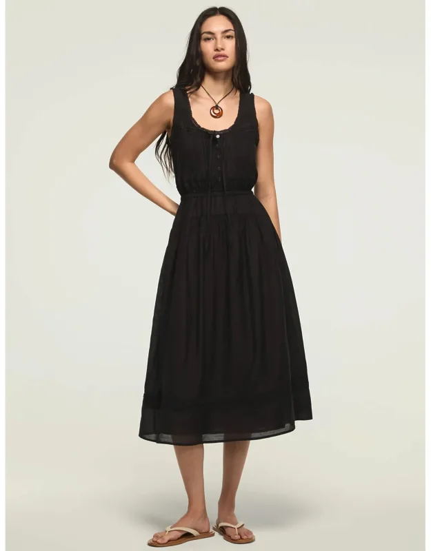 Lace Inset Midi Dress