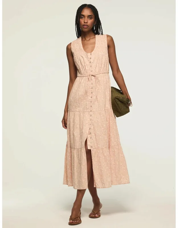 Crinkle Tiered Midi Dress