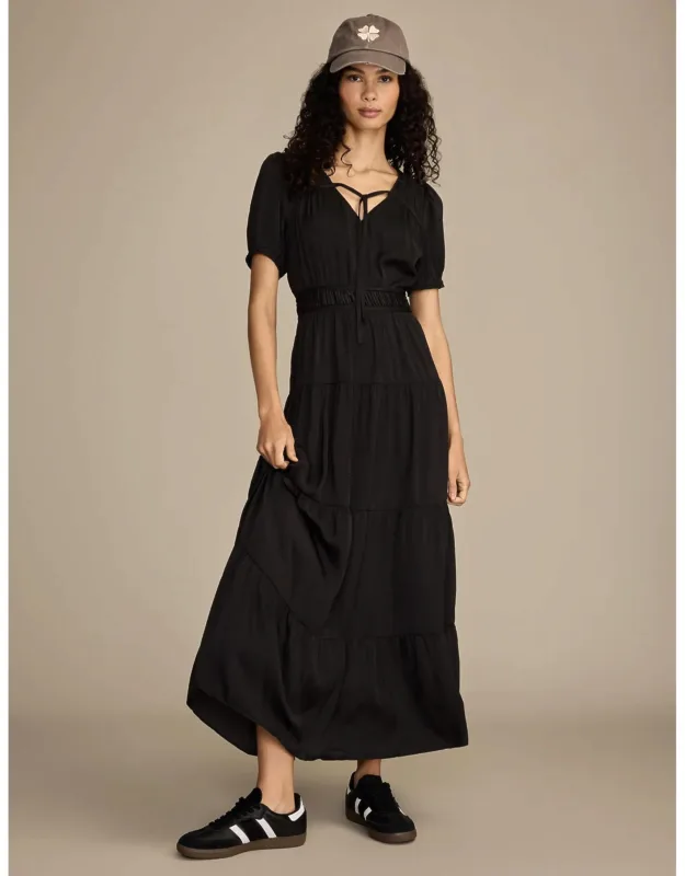 Crinkle Satin Midi Dress