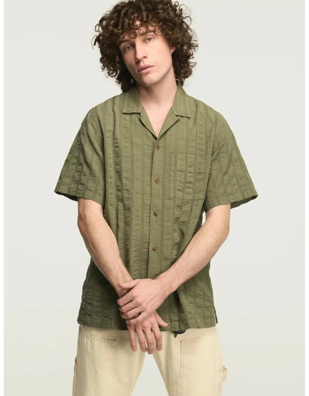 Seersucker Camp Collar Shirt