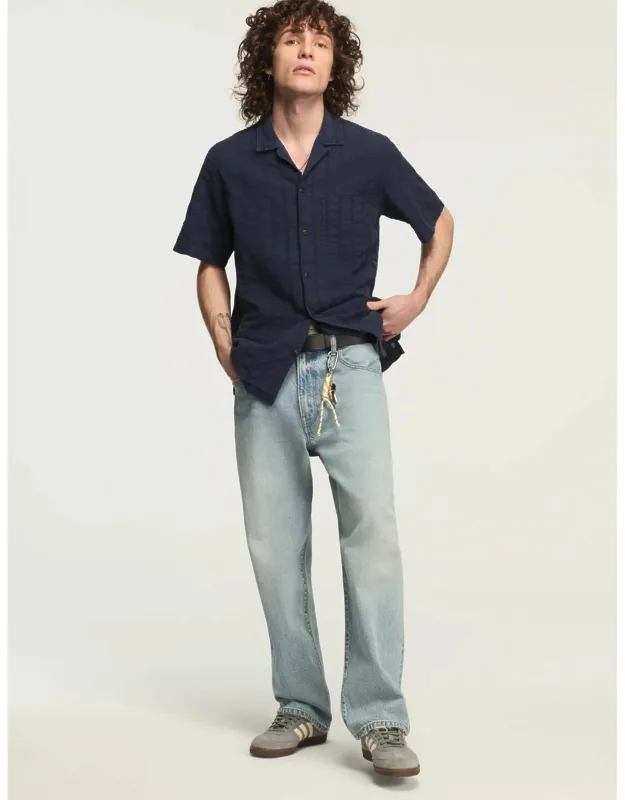 Seersucker Camp Collar Shirt
