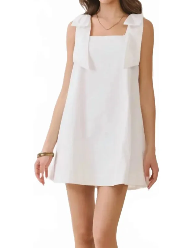 Bow Shoulder Mini Dress