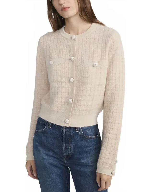 Lurex Check Cardigan
