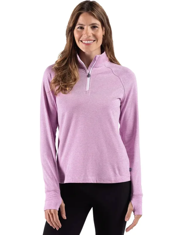 Adapt Recycled Soft Knit Stripe Quarter Zip Pullover