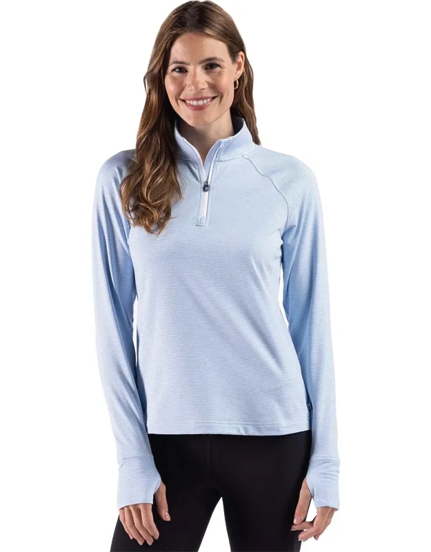 Adapt Recycled Soft Knit Stripe Quarter Zip Pullover