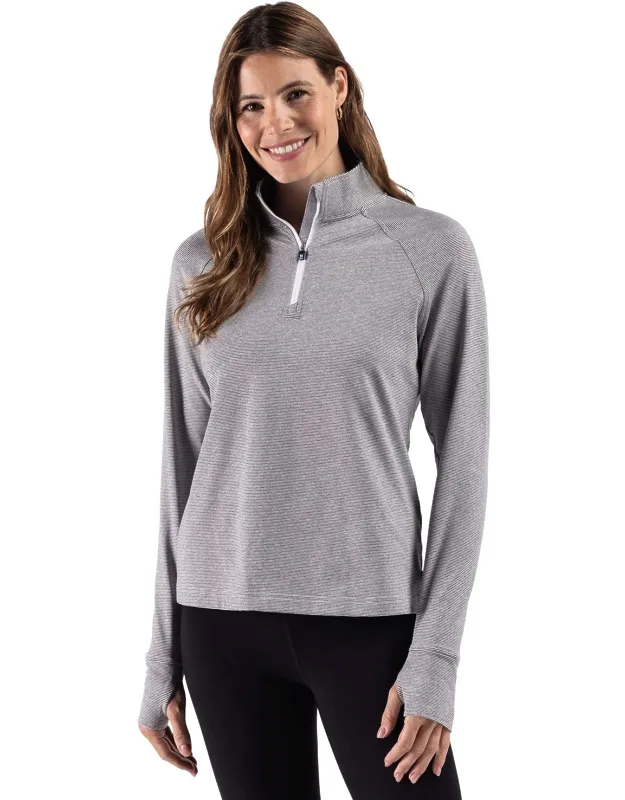 Adapt Recycled Soft Knit Stripe Quarter Zip Pullover