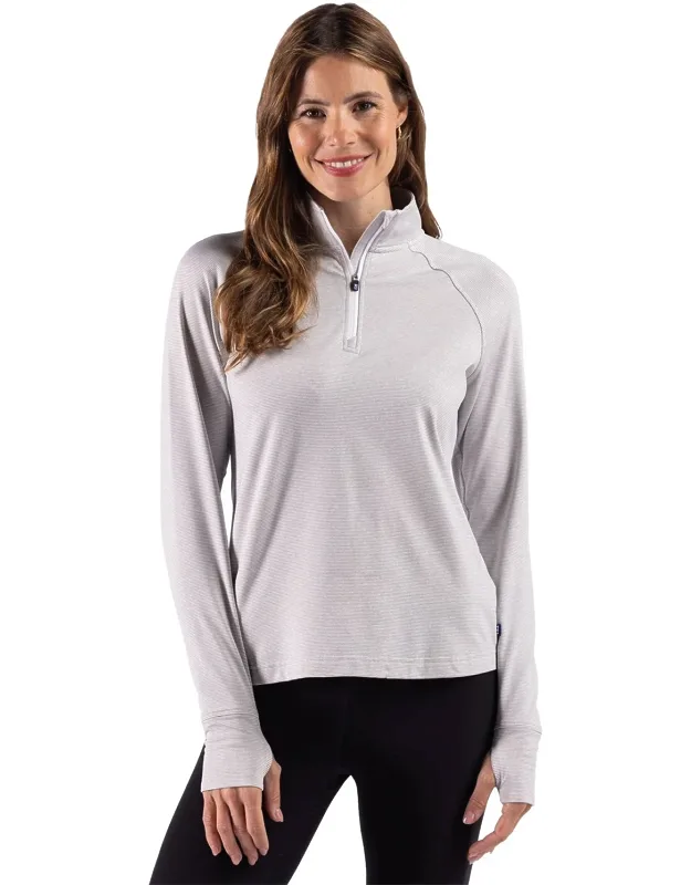 Adapt Recycled Soft Knit Stripe Quarter Zip Pullover