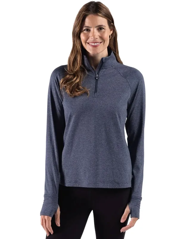 Adapt Recycled Soft Knit Stripe Quarter Zip Pullover