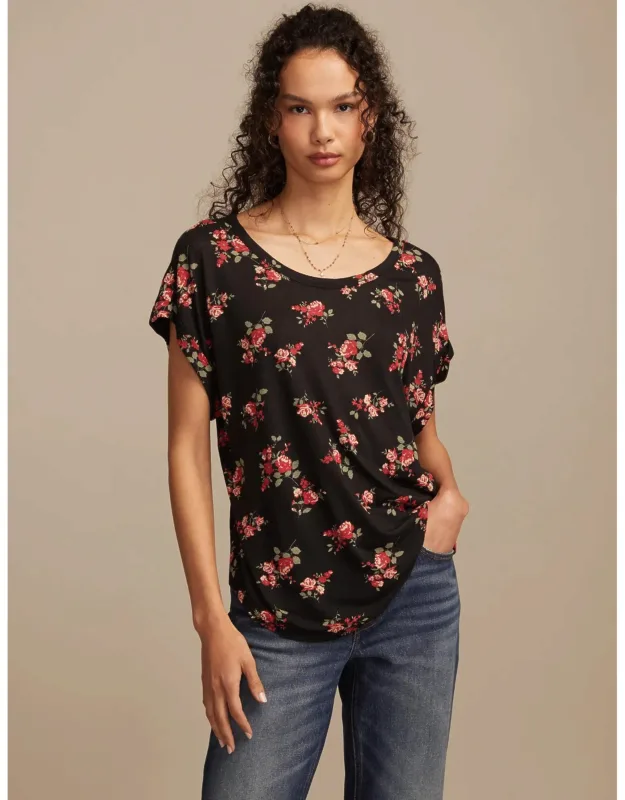 Short Sleeve Sandwash Dolman Tee