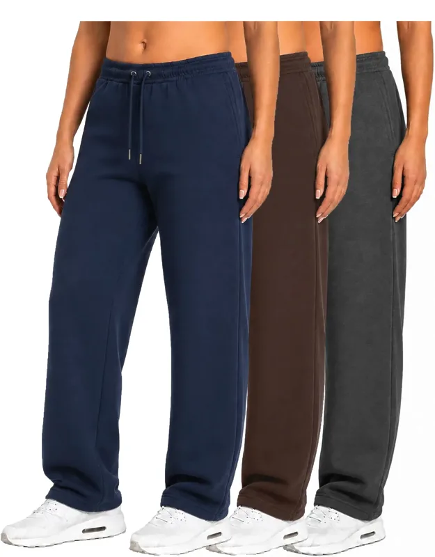 Loose Fit Tech Fleece Performance Sweatpants With Open Bottom - 3 Pack