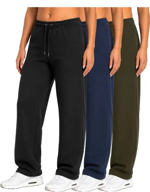 Loose Fit Tech Fleece Performance Sweatpants With Open Bottom - 3 Pack