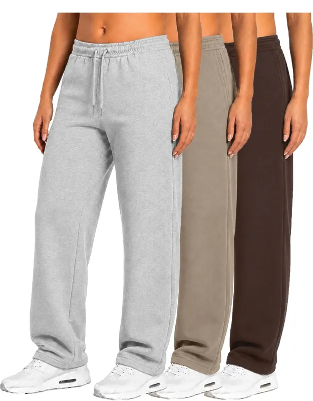 Loose Fit Tech Fleece Performance Sweatpants With Open Bottom - 3 Pack