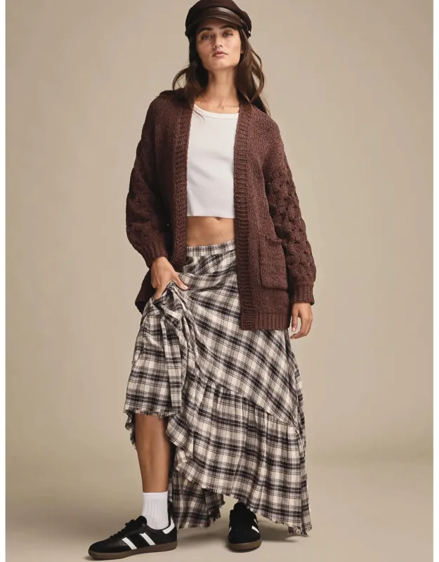 Textured Sleeve Cardigan