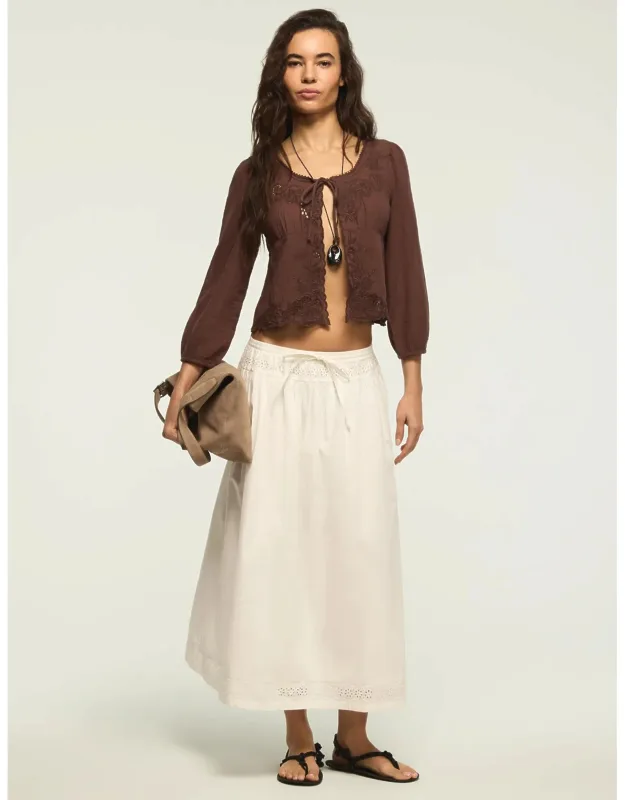 Schiffley Trimmed Midi Skirt