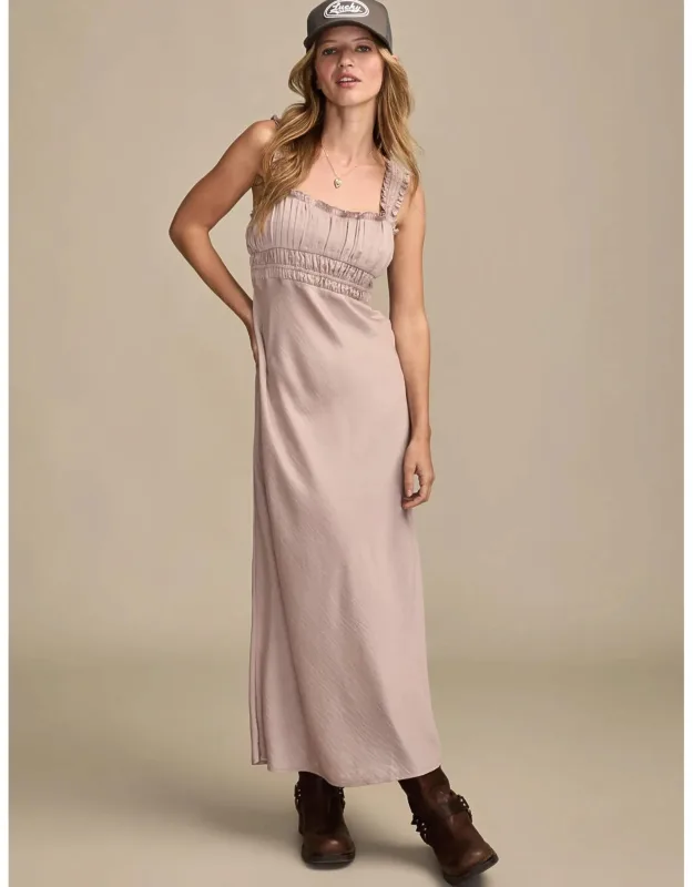 Ruched Bodice Slip Midi Dress