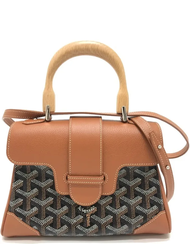 Coated Canvas Leather Handbag Shoulder Bag (pre-owned)