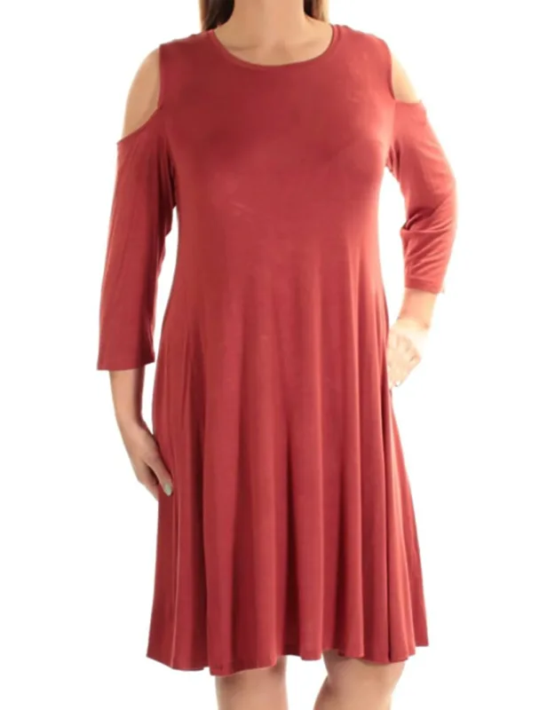 Cold Shoulder A Line Dress