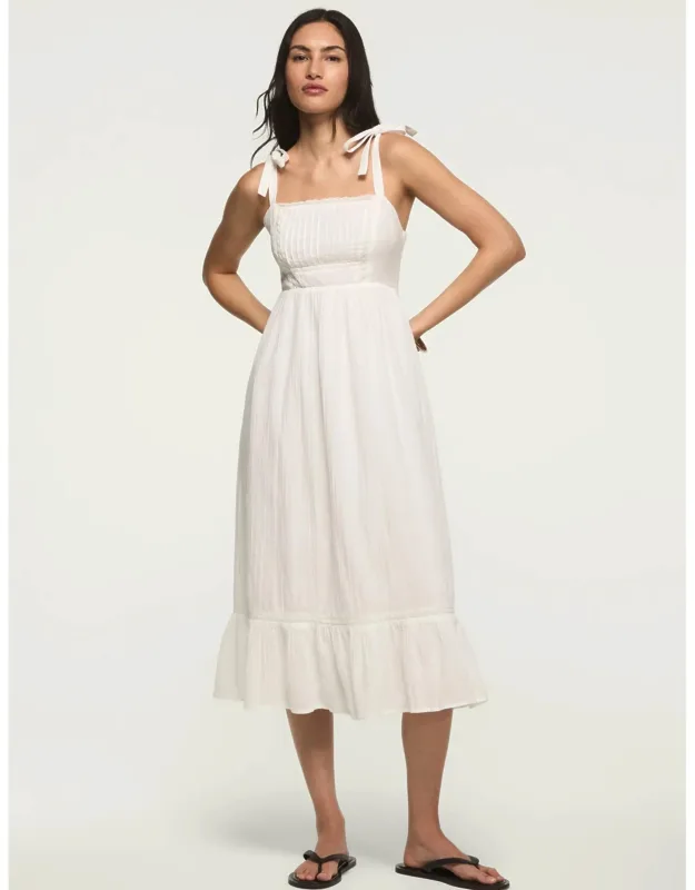 Classic Lace Trim Midi Dress
