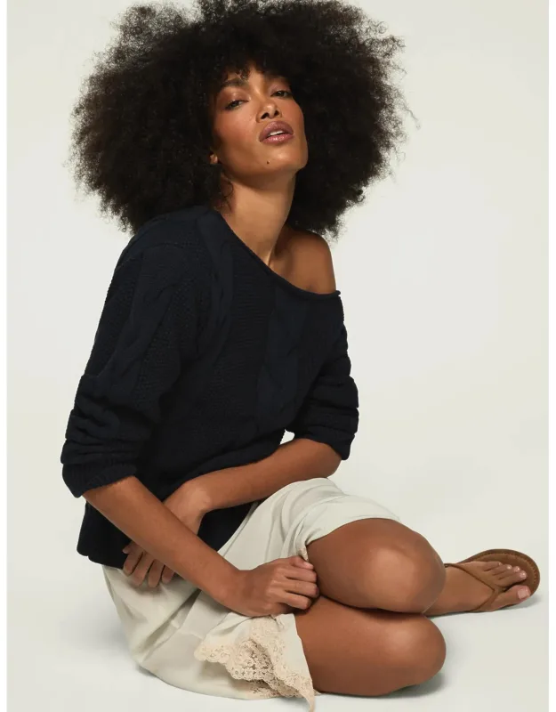 Cable Crew Neck Sweater