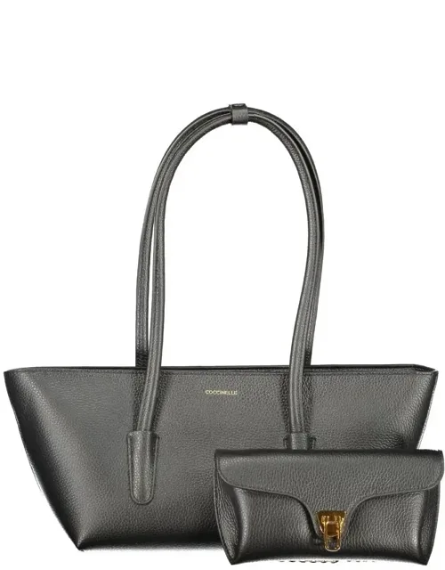 Coccinelle Leather Bag With Twist Closure And Removable Pouch