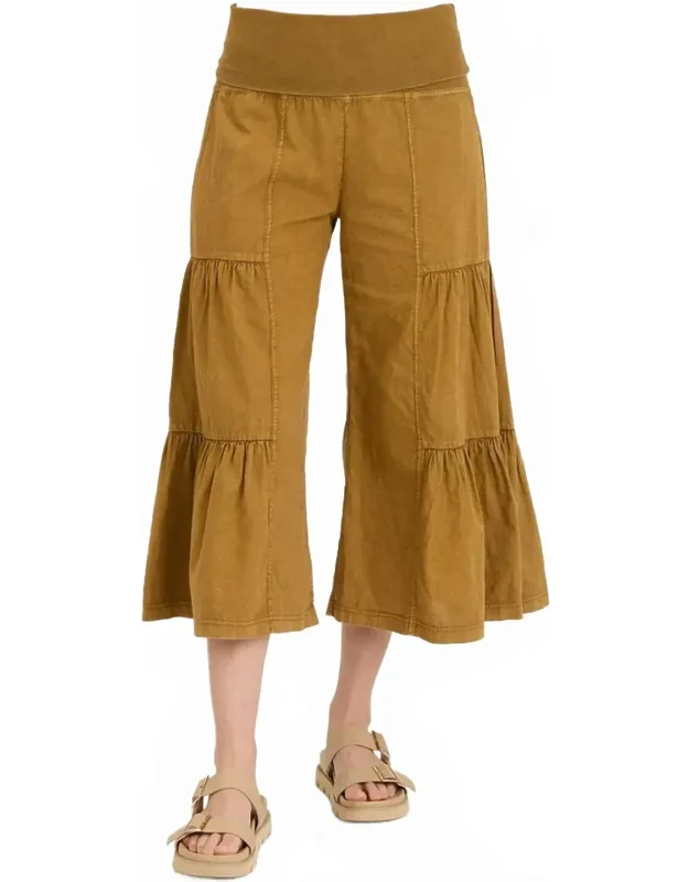 Linen Side-tier Palazzo Pants