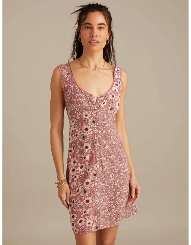 Femme Print Mix Mini Dress