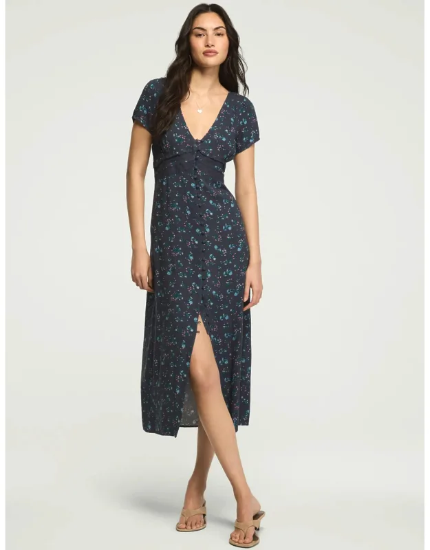 Lace Trim Midi Dress