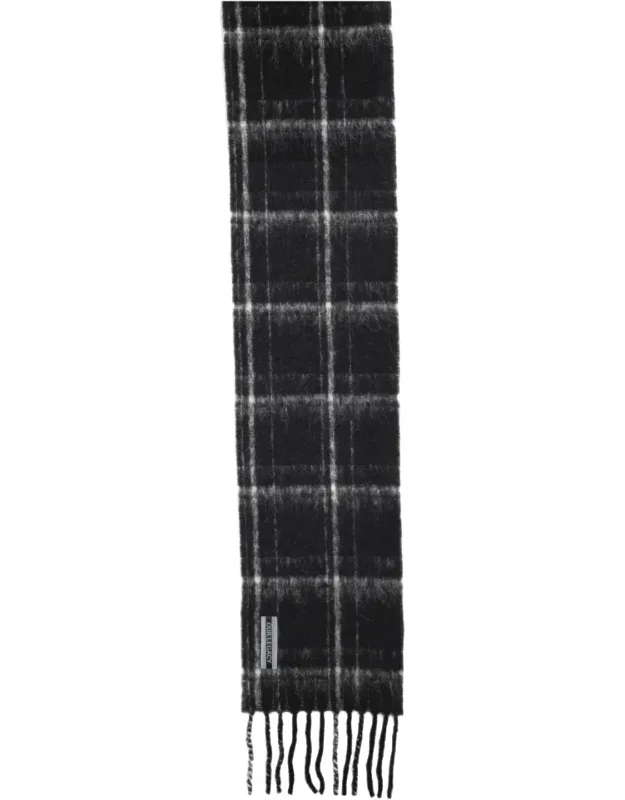 Plaid Alpaca-wool Blend Scarf