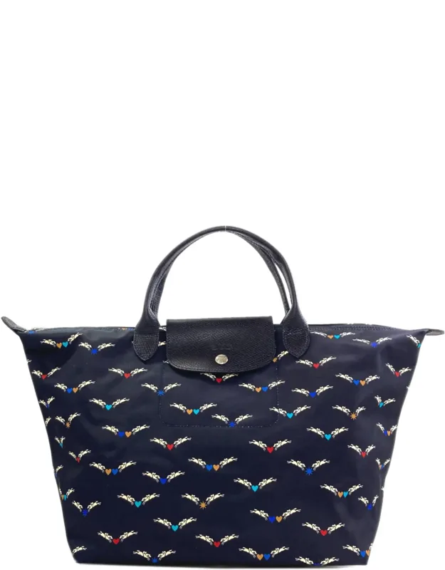 Le Pliage Nylon Leather Handbag (pre-owned)