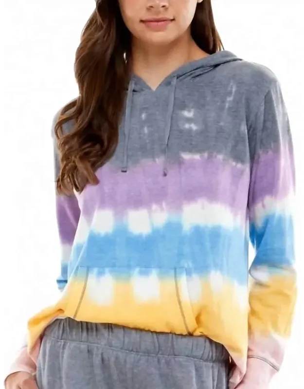 Tie-dyed Hoodie Pajama Top