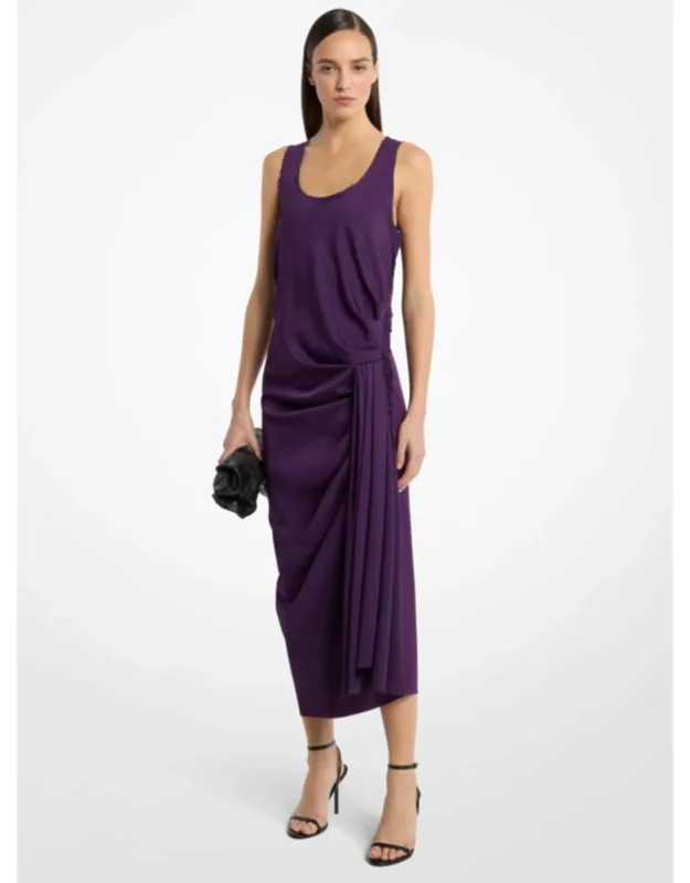 Draped Satin Tank Dress